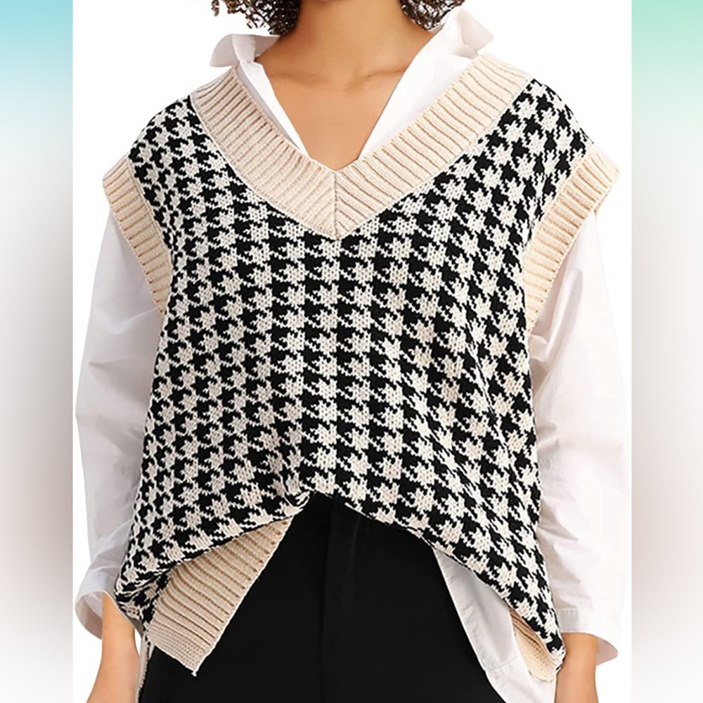 Houndstooth vest top
